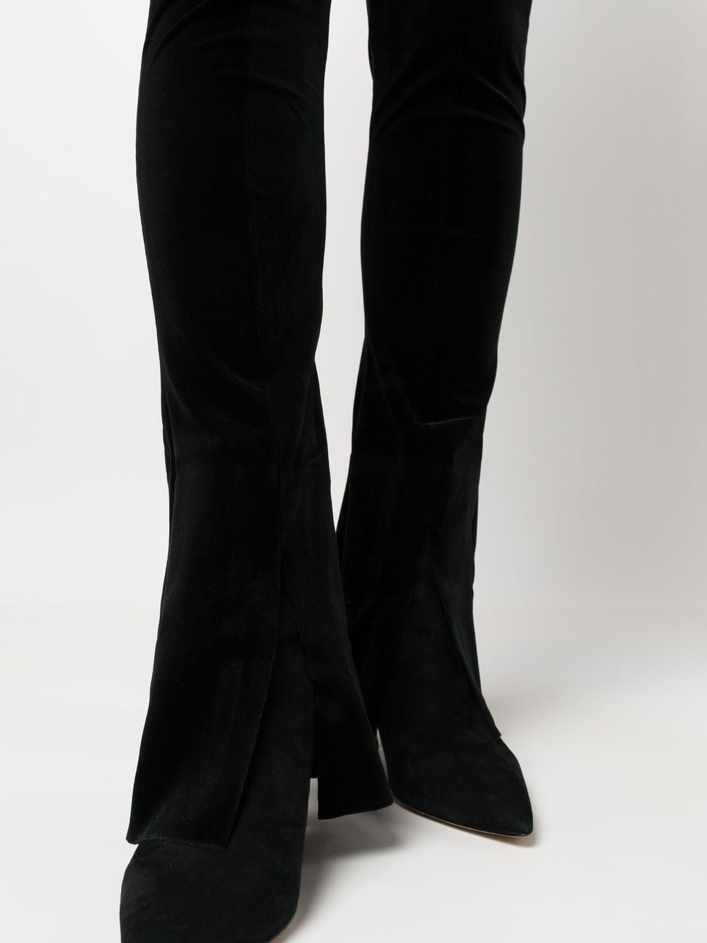 Norma Kamali Black Slit Detail Flared Leggings image 1