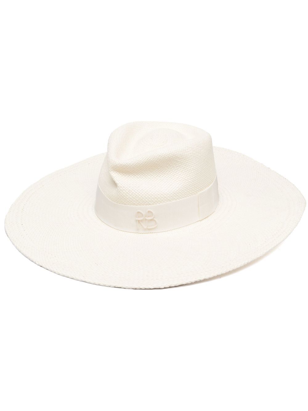 Ruslan Baginskiy Embroidered Logo White Fedora Hat image 0