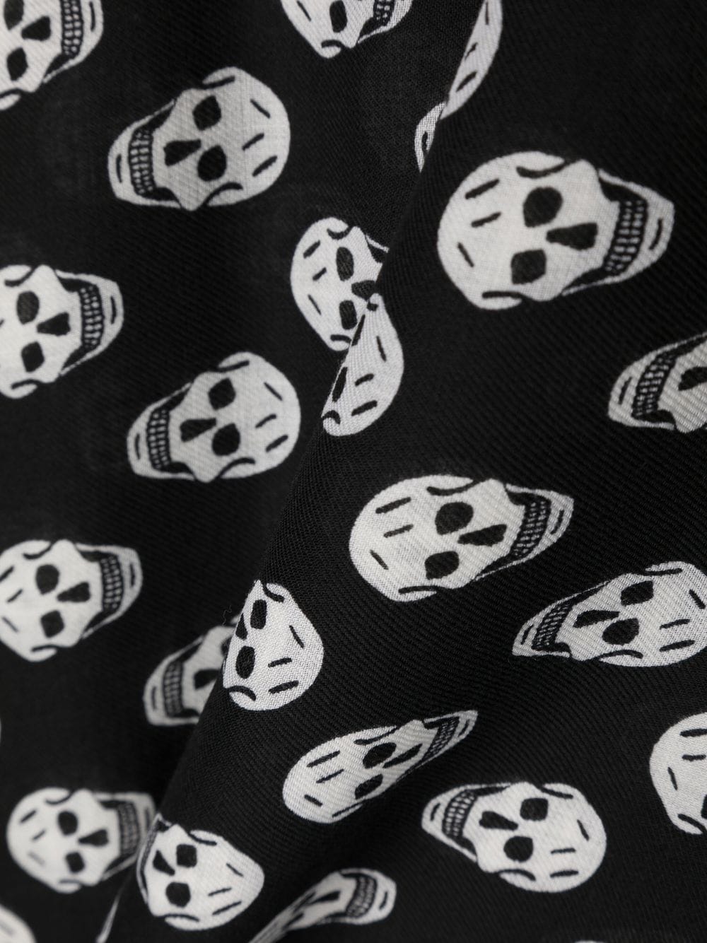 Alexander McQueen Skull Print Wool Scarf - Black image 2