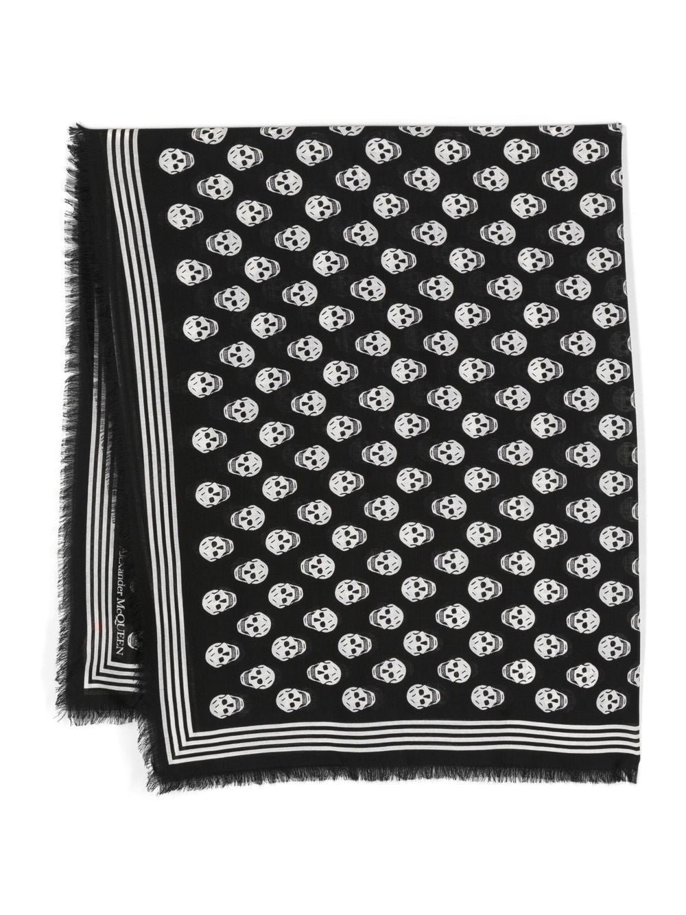 Alexander McQueen Skull Print Wool Scarf - Black image 0