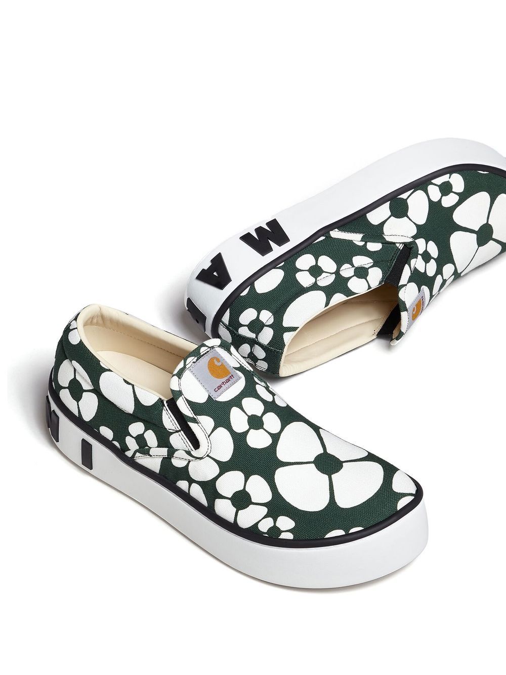 Carhartt WIP x Marni Floral Print Slip-On Sneakers - Green image 2