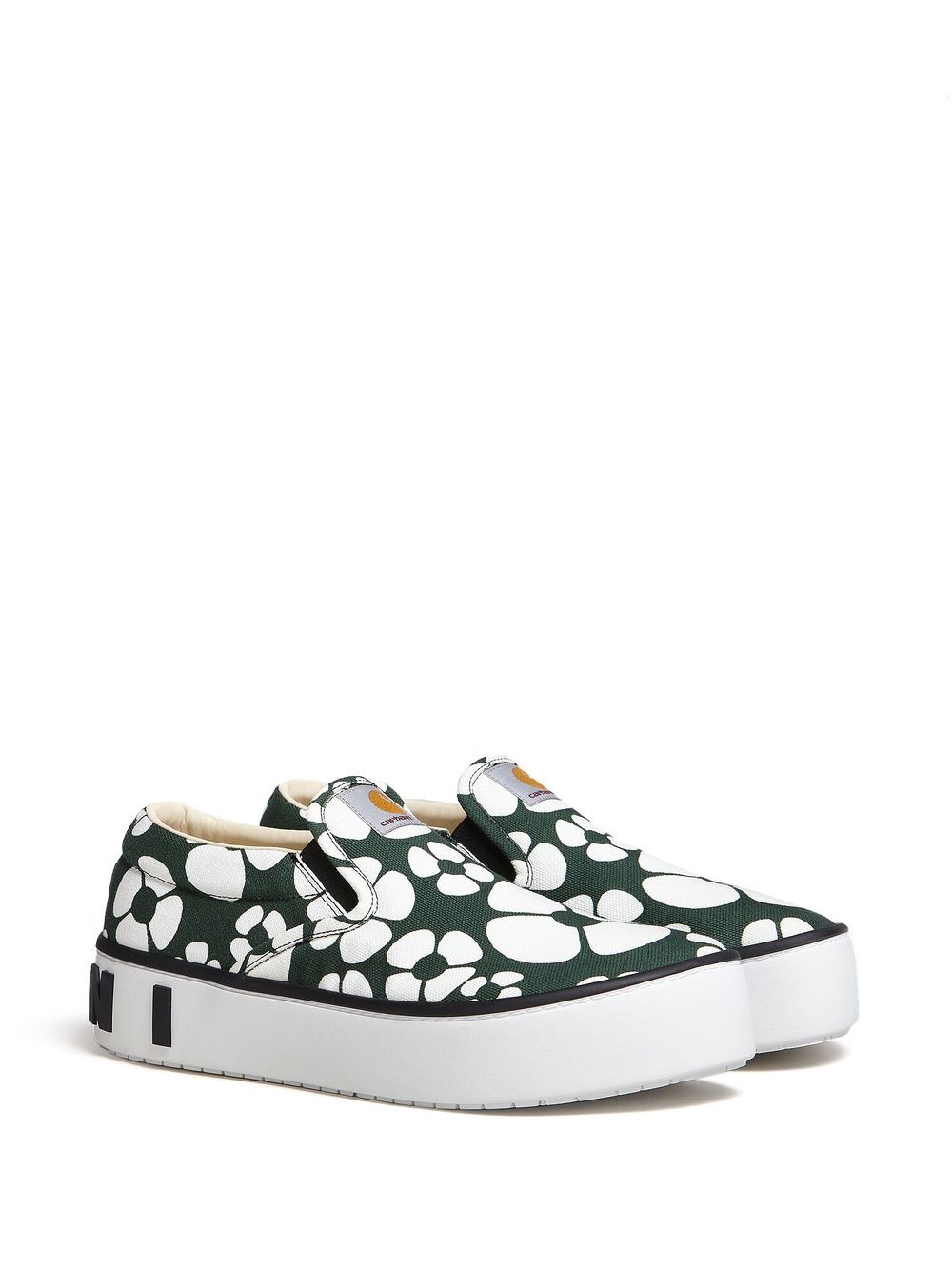 Carhartt WIP x Marni Floral Print Slip-On Sneakers - Green image 3