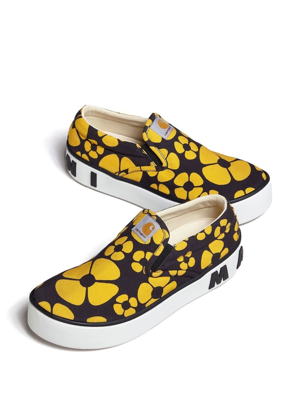 Carhartt WIP x Marni Floral Print Slip-On Sneakers - Yellow image 1