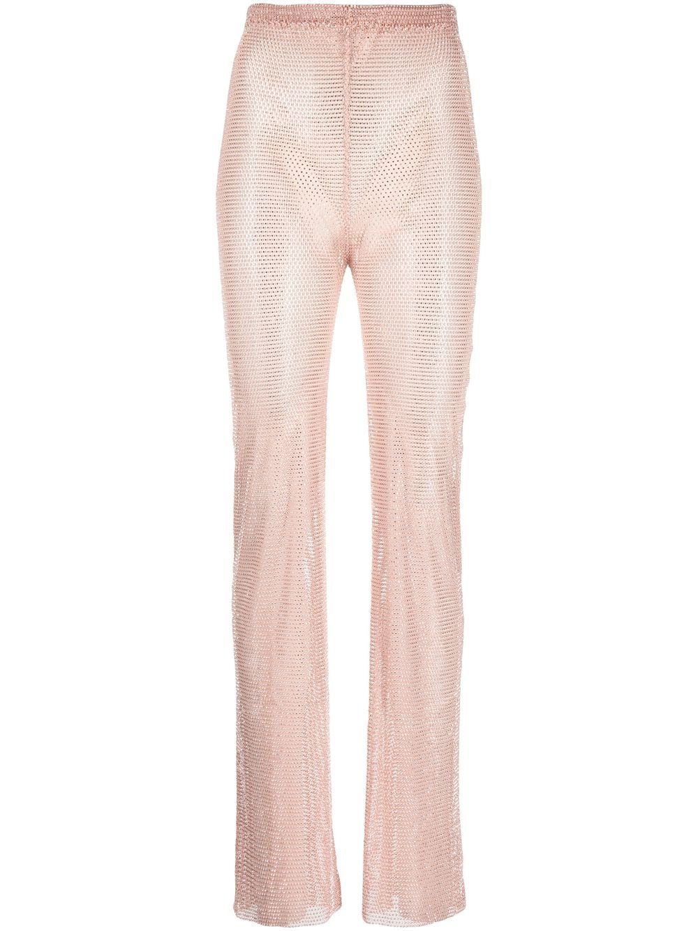 Powder Pink Rhinestone Straight Trousers image 0