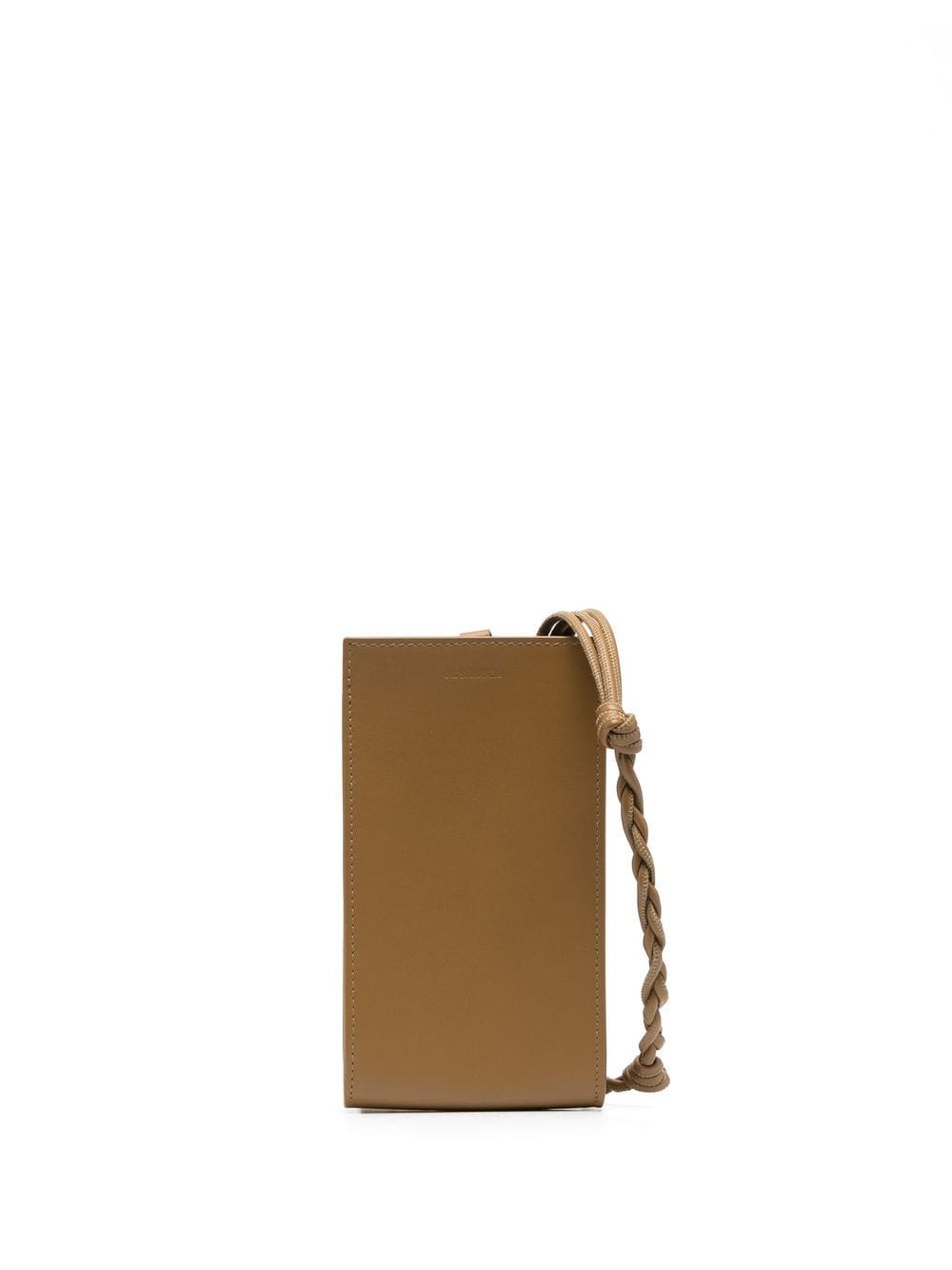 Jil Sander Brown Leather Wallet with Twisted Strap image 0