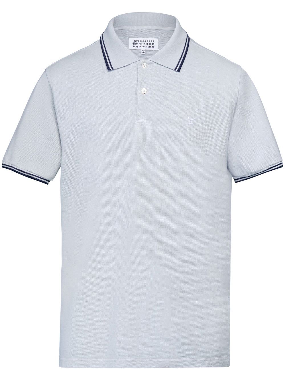 Maison Margiela Stripe-Trim Polo Shirt - Light Grey image 0