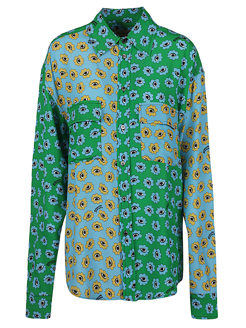 Alessandro Enriquez Green Printed Viscose Shirt image 0