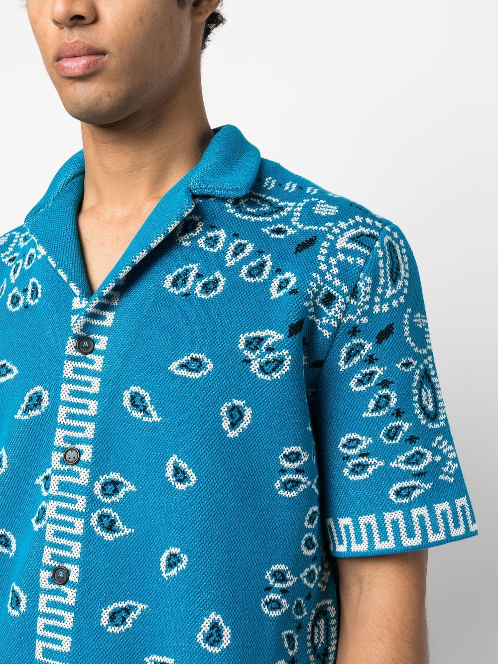 Alanui Bandana Print Cotton Piqué Shirt - Clear Blue image 3