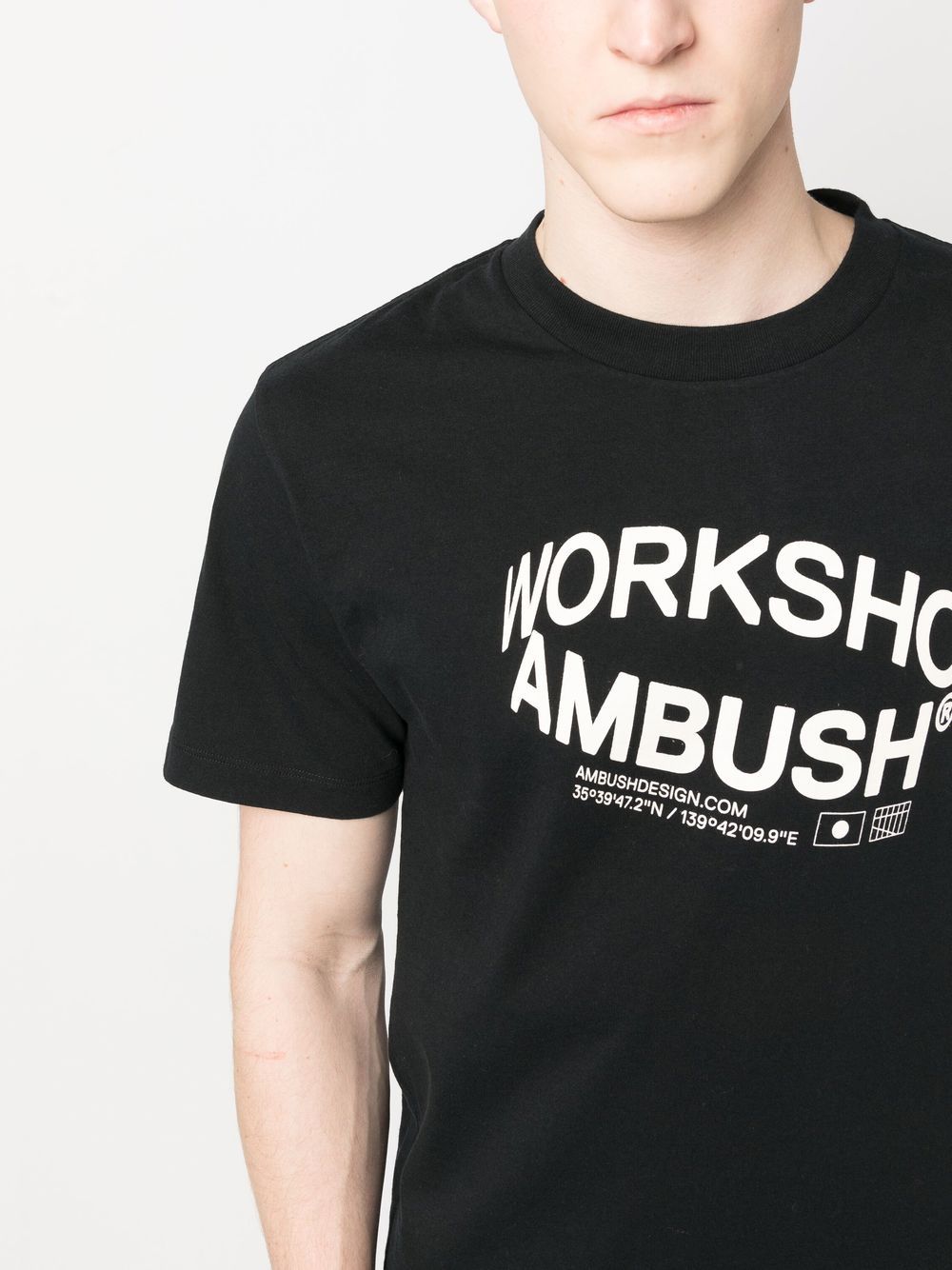 AMBUSH Black Logo-Print T-Shirt image 1