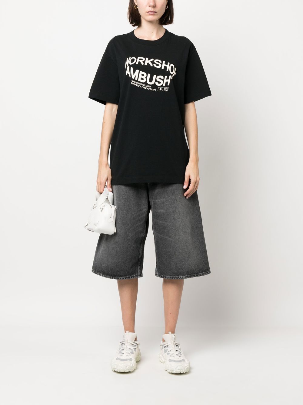 AMBUSH Black Logo-Print T-Shirt image 2