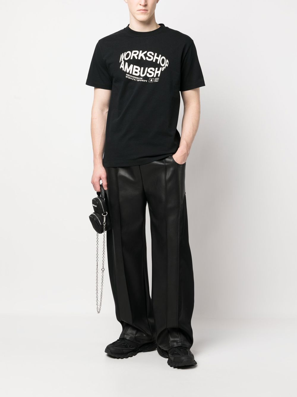 AMBUSH Black Logo-Print T-Shirt image 3