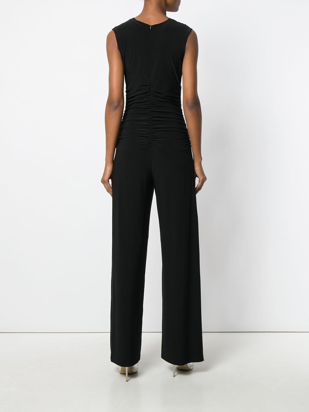 Norma Kamali Black Ruched Plunge Jumpsuit image 3