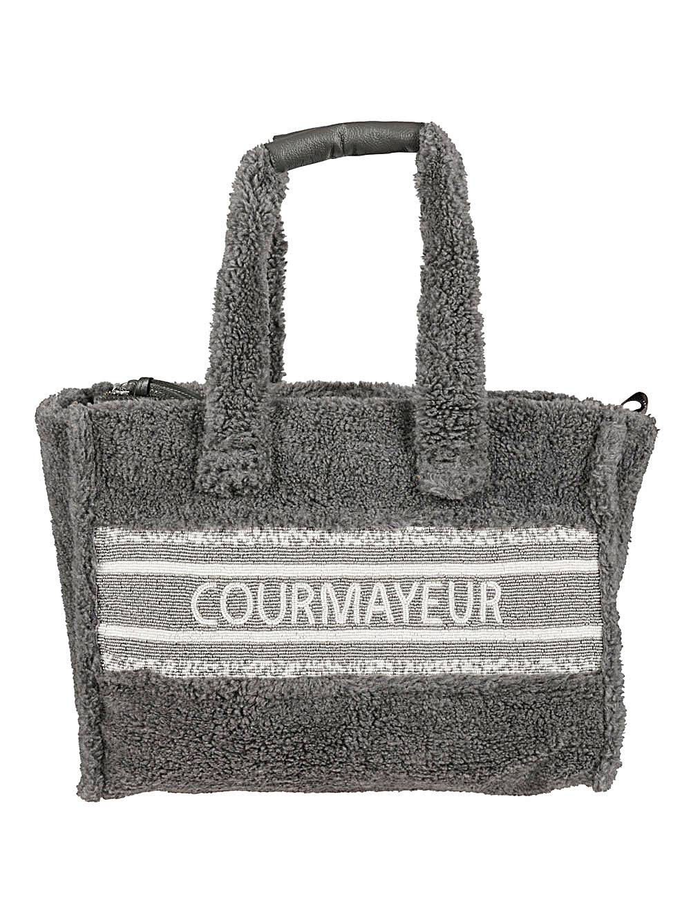 De Siena Grey Eco Fur Shopping Bag image 0