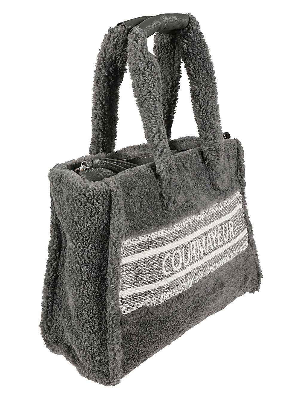 De Siena Grey Eco Fur Shopping Bag image 2