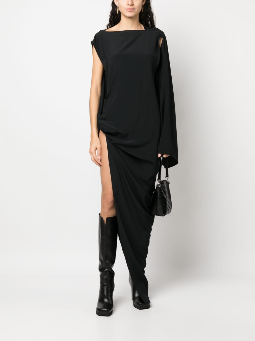 Rick Owens Draped Asymmetric Maxi Dress - Black image 1