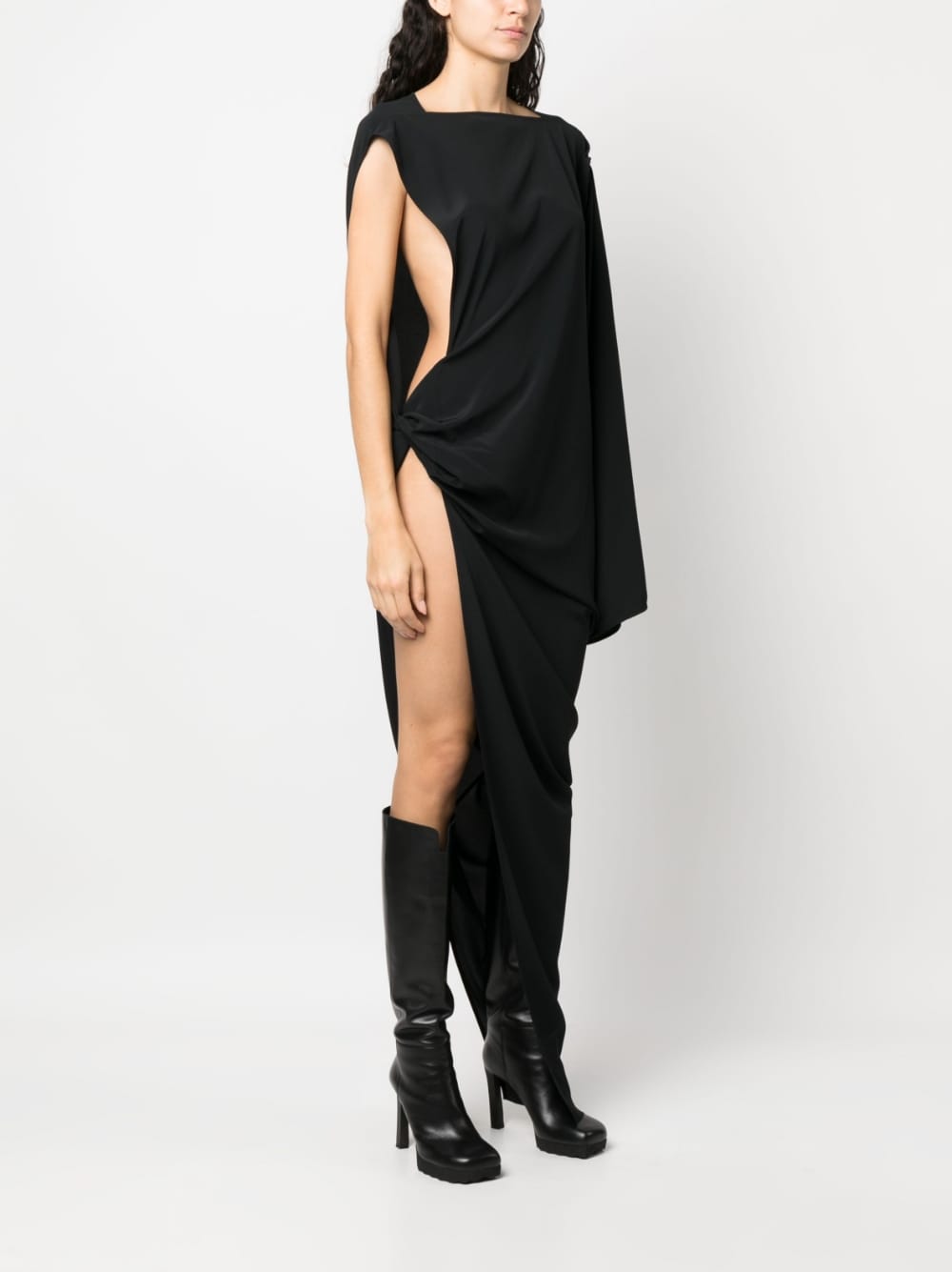 Rick Owens Draped Asymmetric Maxi Dress - Black image 4