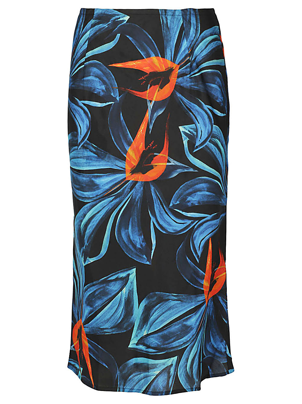 Louisa Ballou Orchid Print Midi Skirt - Blue image 0