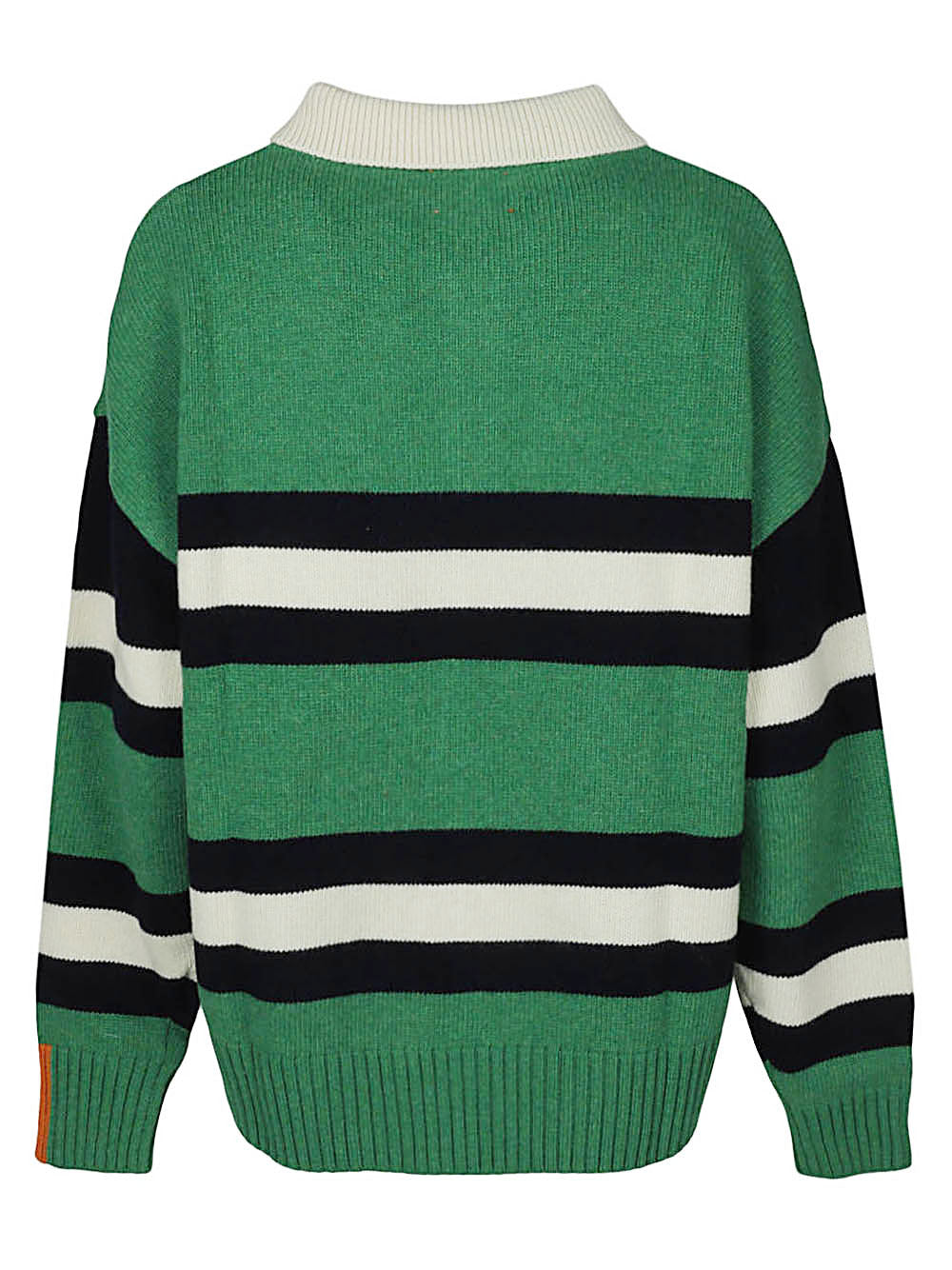 RIGHT FORT Green Striped Long Sleeve Polo Shirt image 1