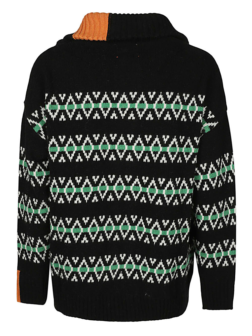 RIGHT FORT Black Wool Jaquard Cardigan image 1