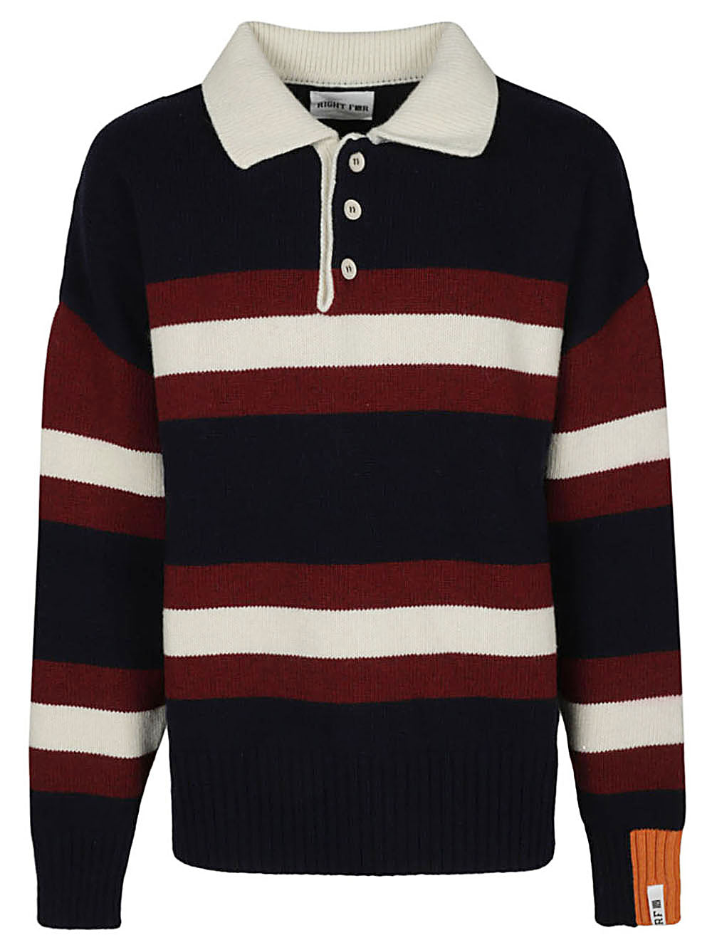 RIGHT FORT Long Sleeve Striped Polo Shirt - Blue image 0