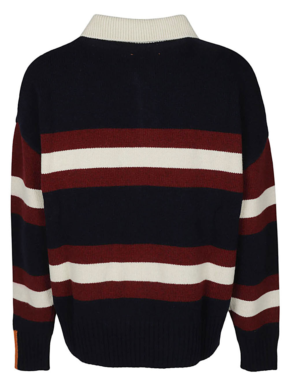 RIGHT FORT Long Sleeve Striped Polo Shirt - Blue image 1