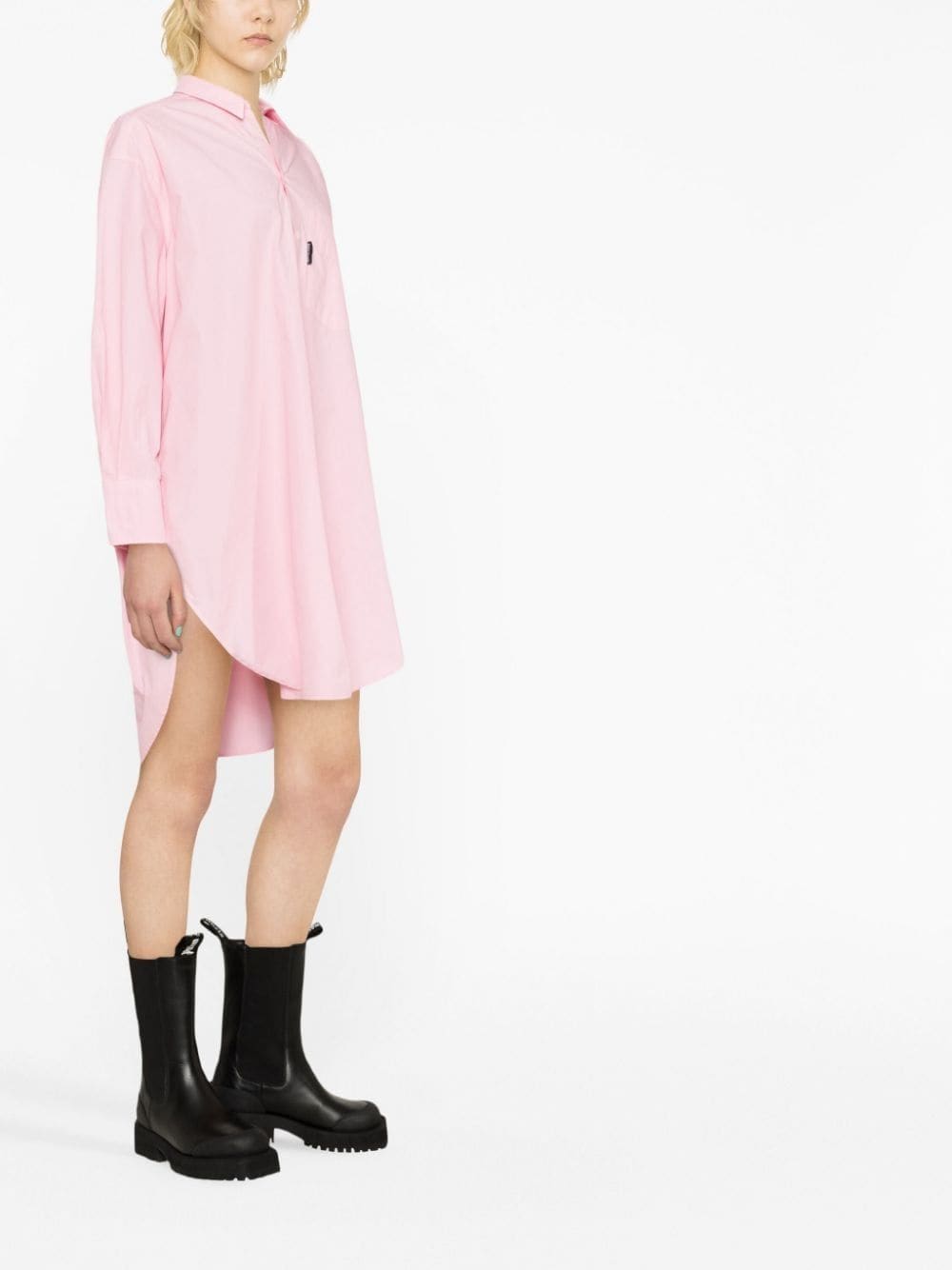 Palm Angels Pink Logo Cotton Dress image 2