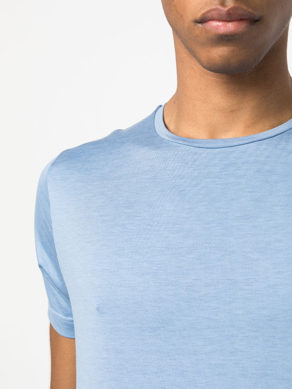 Colombo Light Blue Cotton-Silk Blend T-Shirt image 2