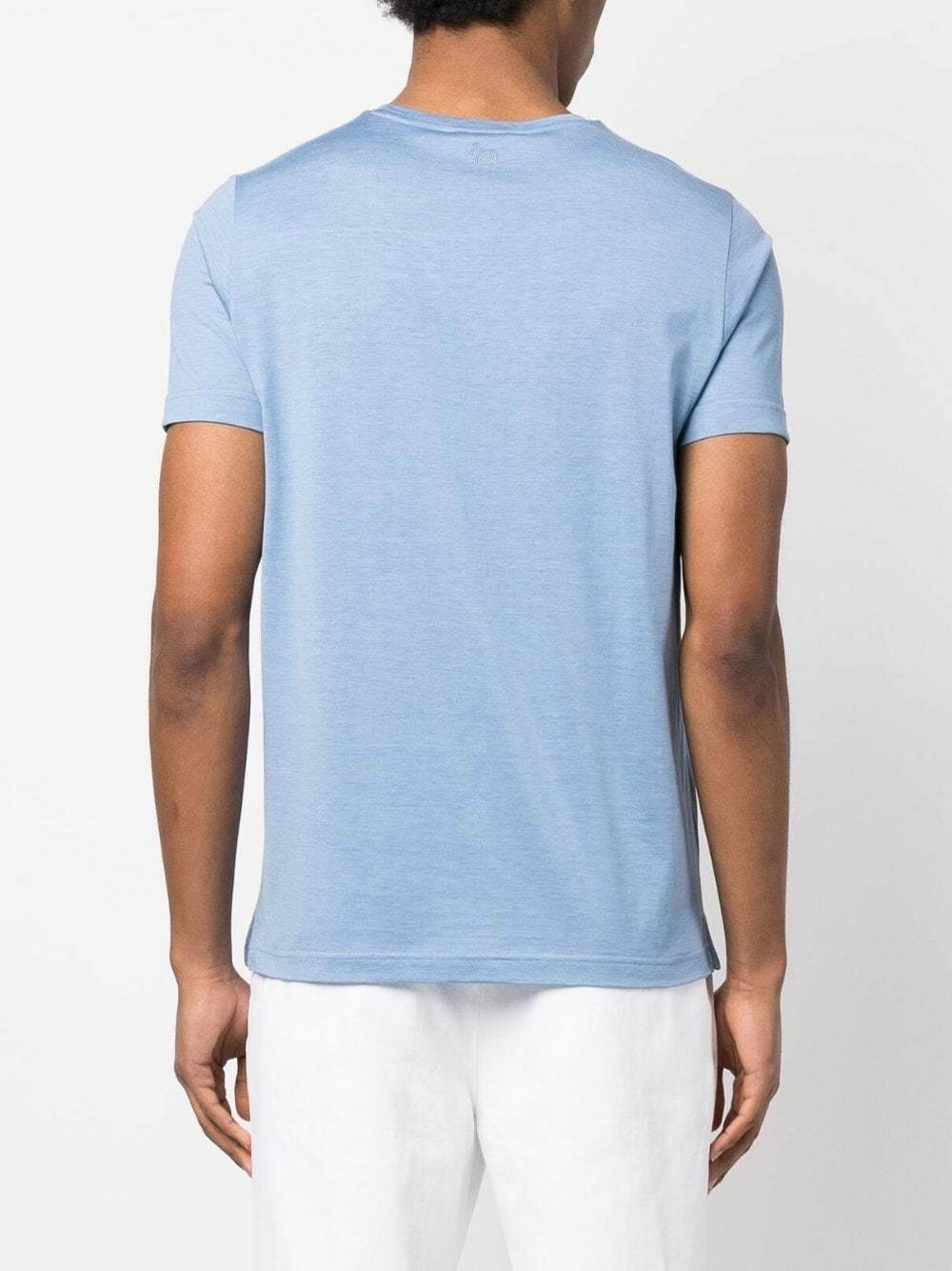 Colombo Light Blue Cotton-Silk Blend T-Shirt image 3