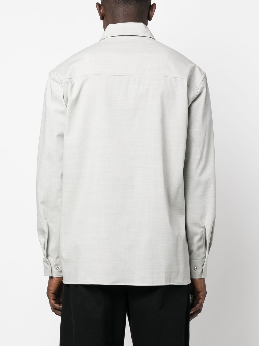 Études Grey Long-Sleeve Wool Blend Shirt image 4