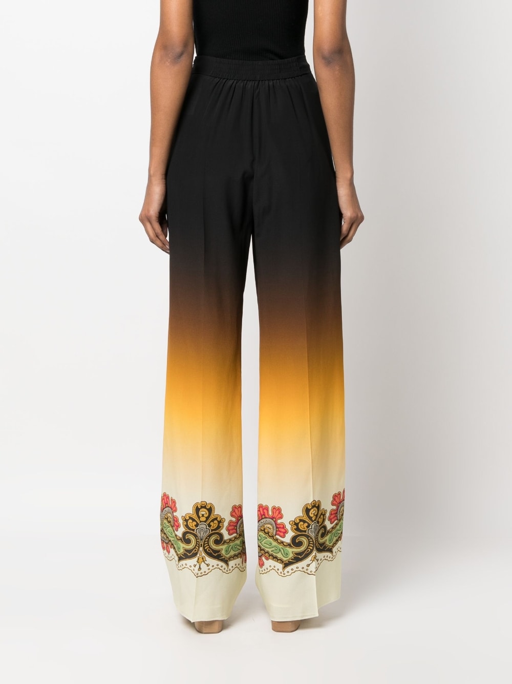 Etro Graphic Print Straight Leg Trousers - Black image 3