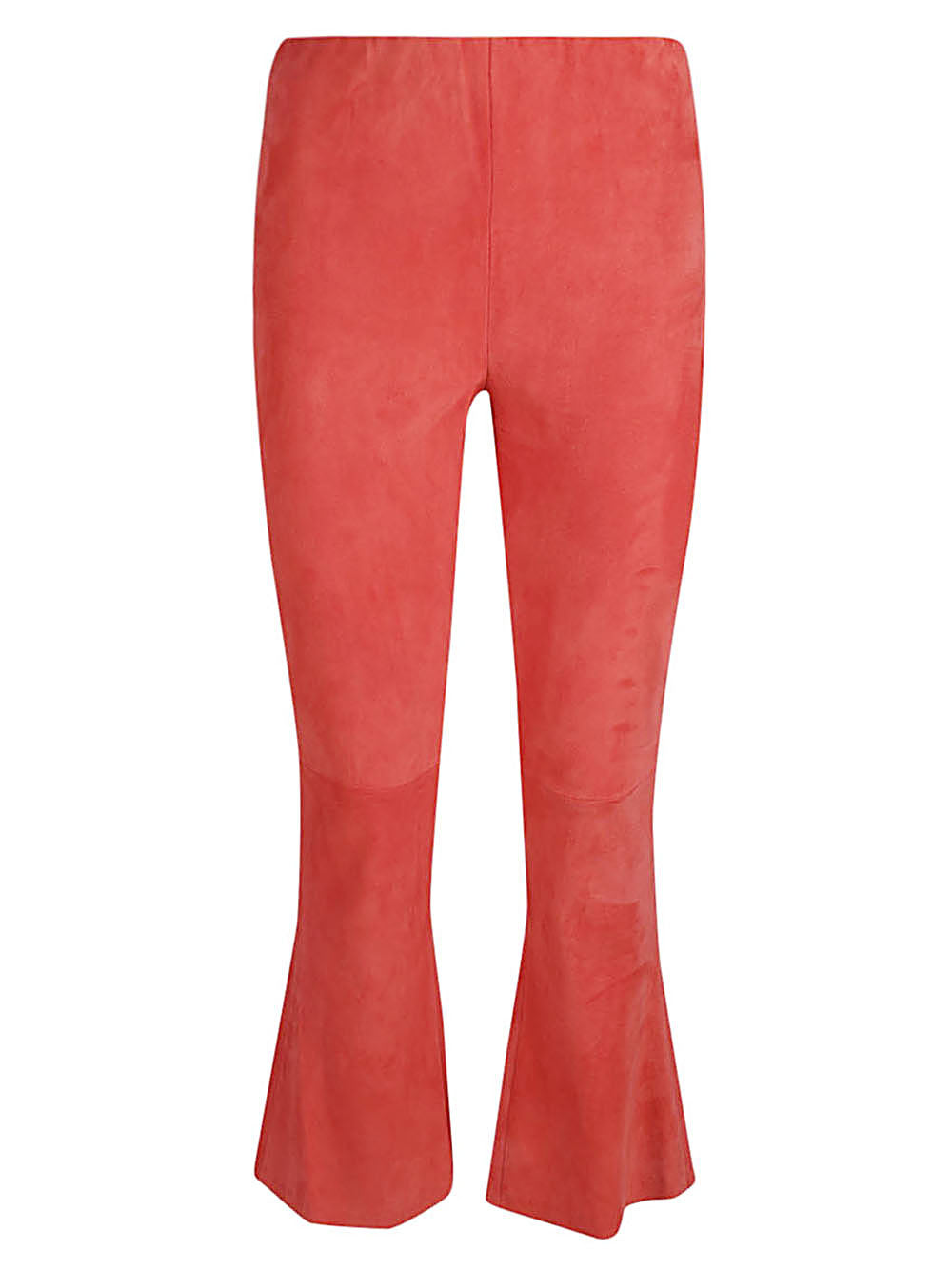 Via Masini 80 Flared Cropped Suede Trousers - Red image 0