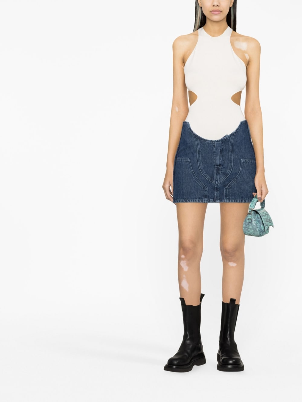 Off White Skirts Blue image 1