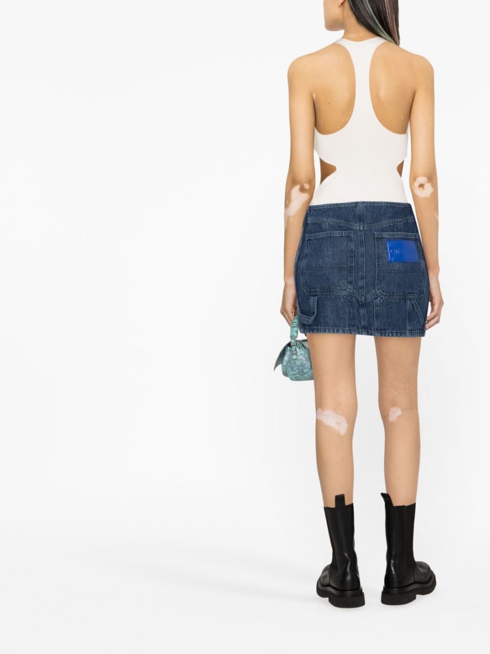 Off White Skirts Blue image 3