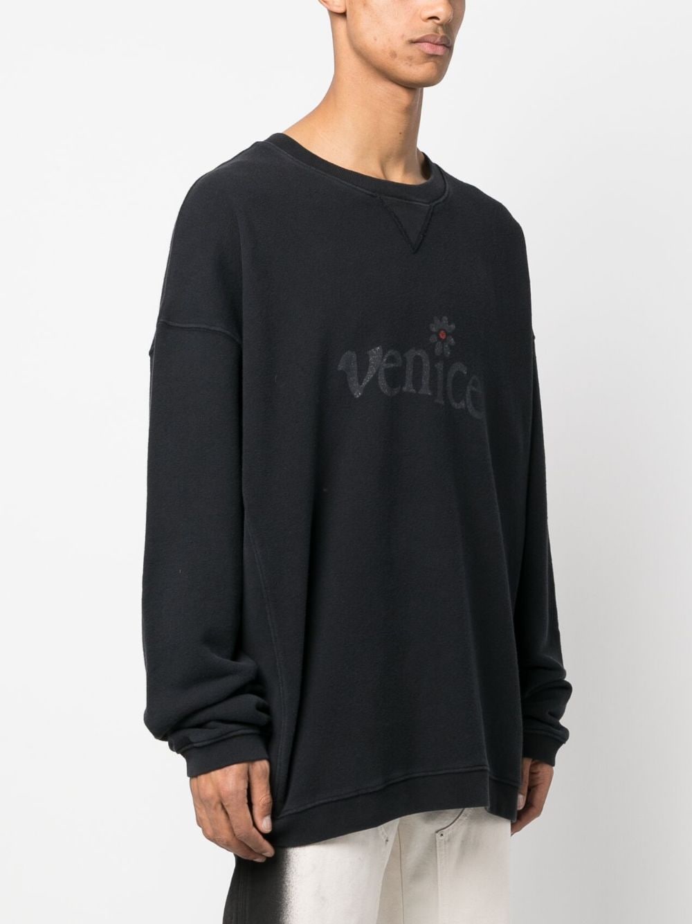 ERL Black Graphic Print Cotton Sweatshirt image 2