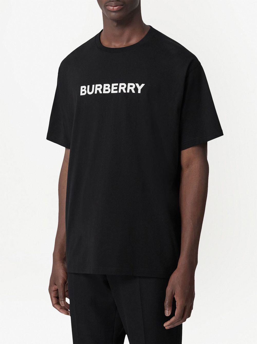 Burberry Black Cotton Logo T-Shirt image 2