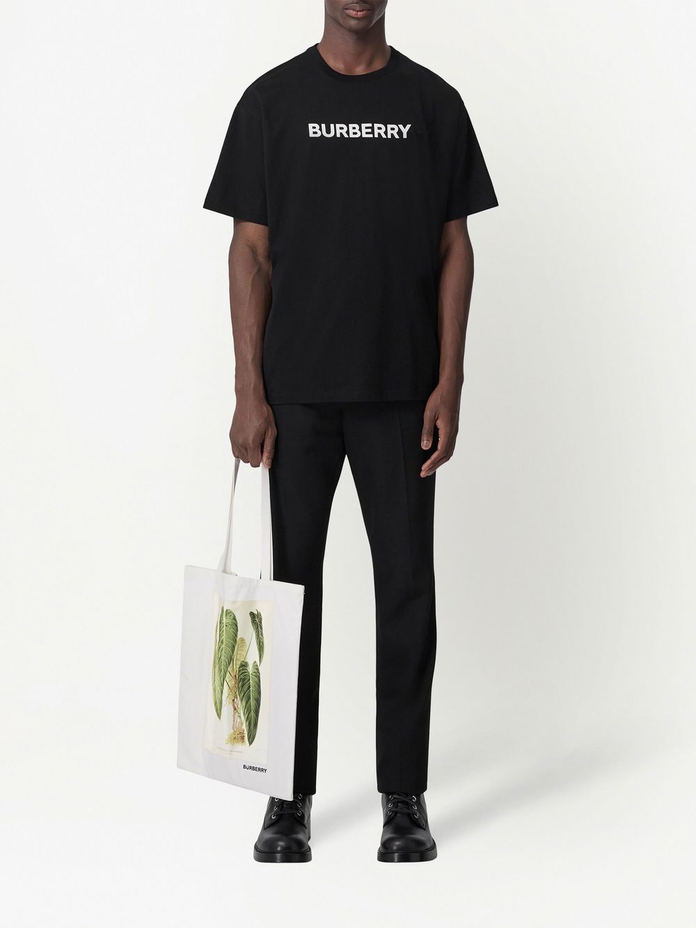 Burberry Black Cotton Logo T-Shirt image 3