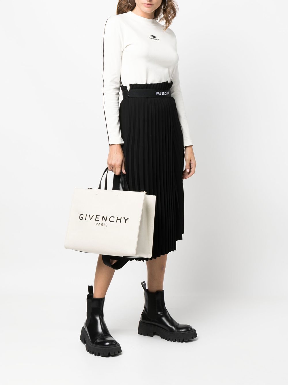 Givenchy Beige Logo Shopper Tote Bag image 1