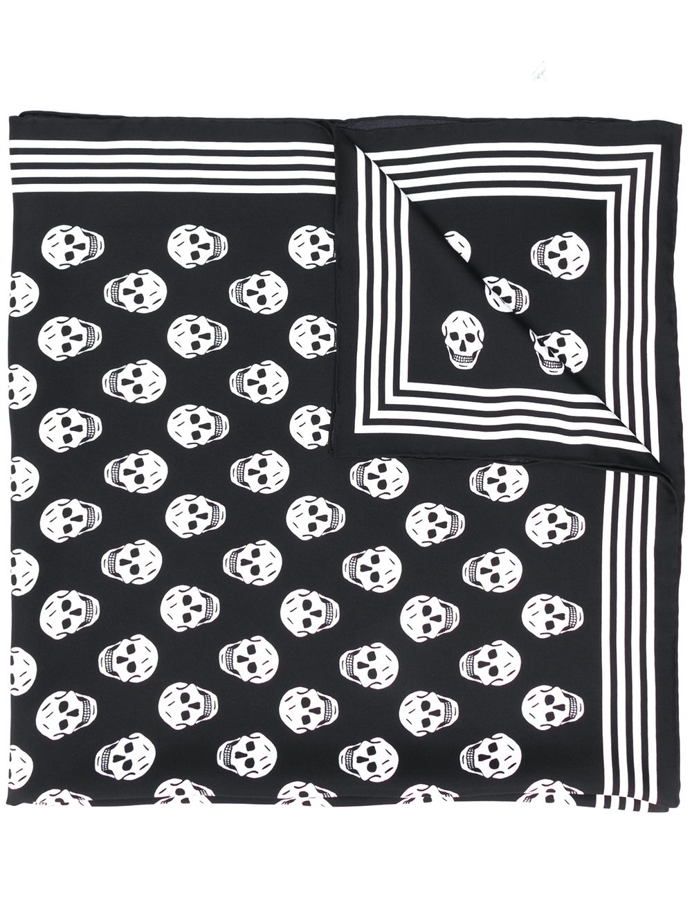 Alexander McQueen Skull Print Silk Scarf - Black & White image 0