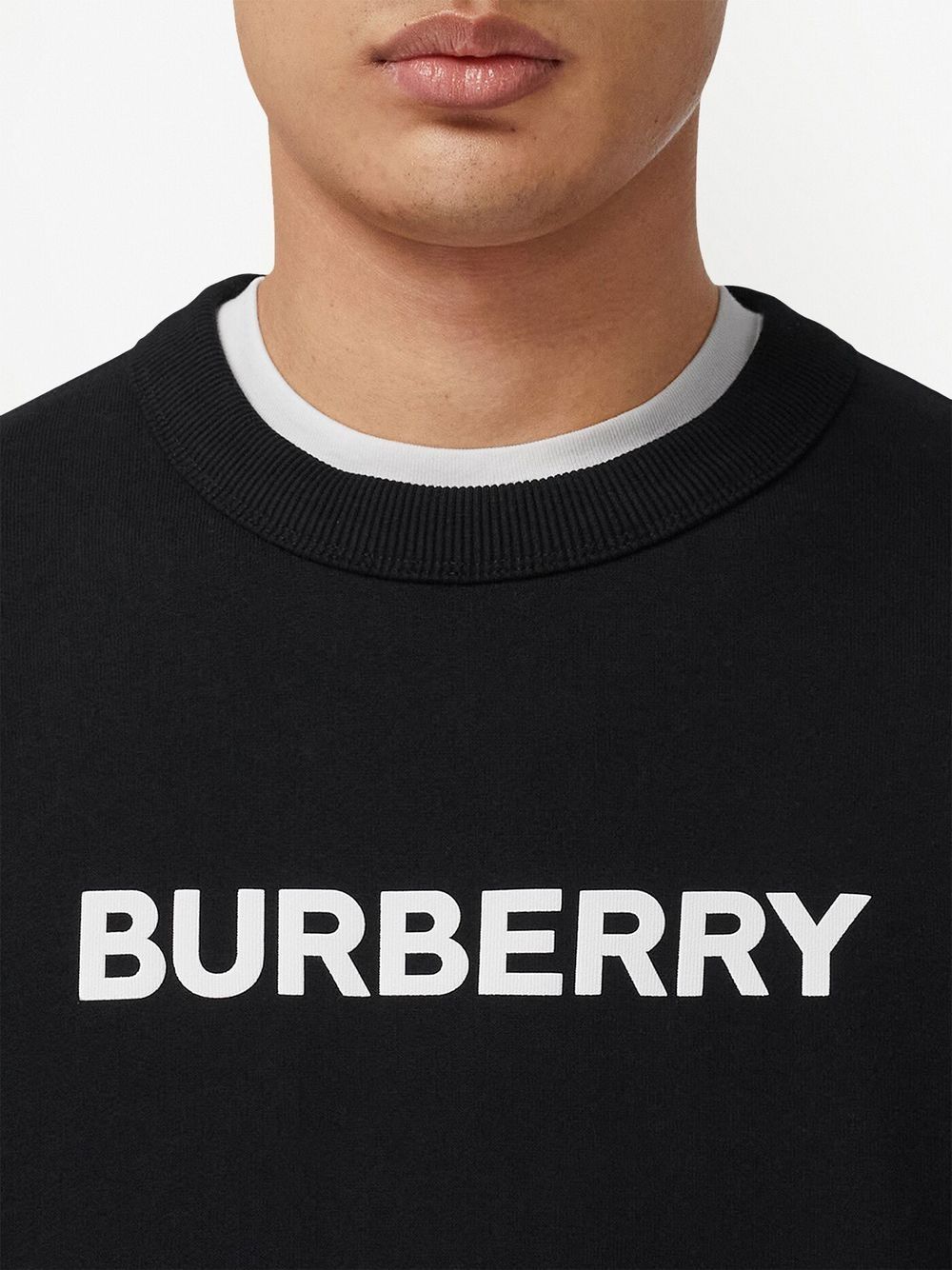 Burberry Black Logo-Print Cotton Sweatshirt image 1