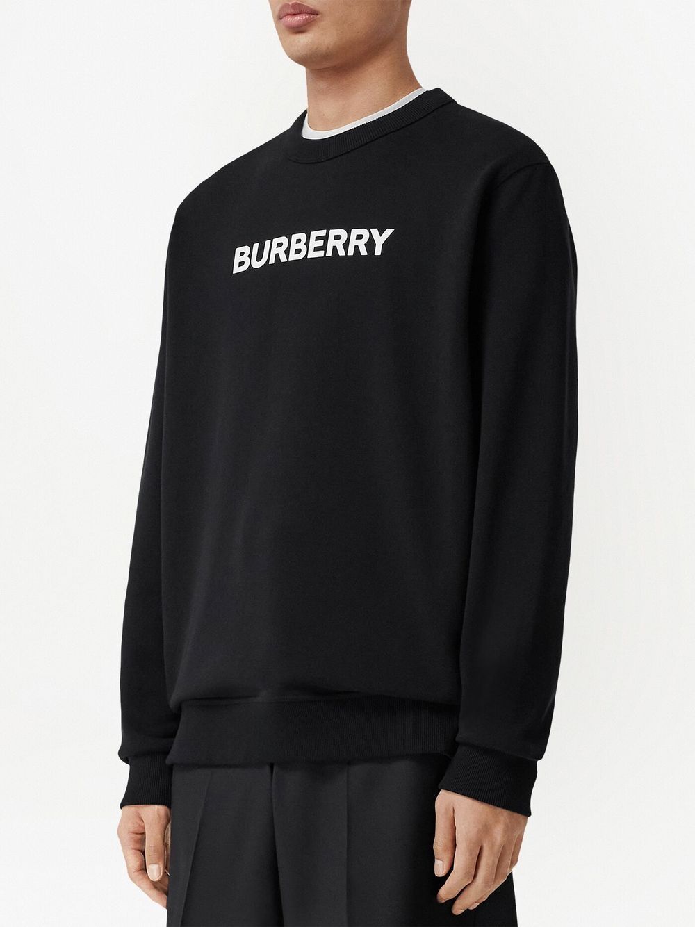 Burberry Black Logo-Print Cotton Sweatshirt image 2