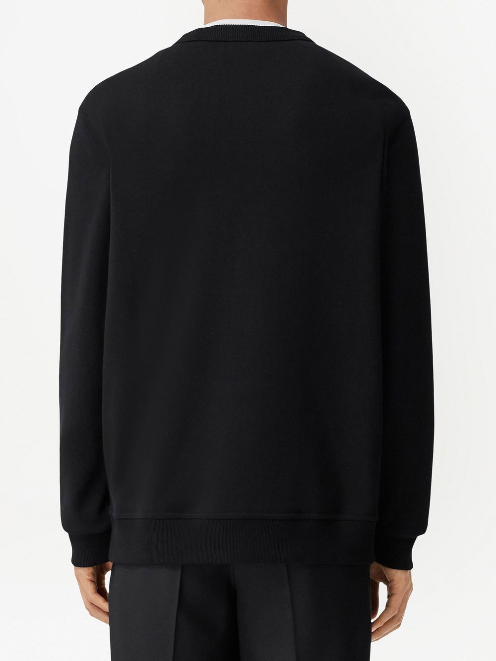 Burberry Black Logo-Print Cotton Sweatshirt image 3