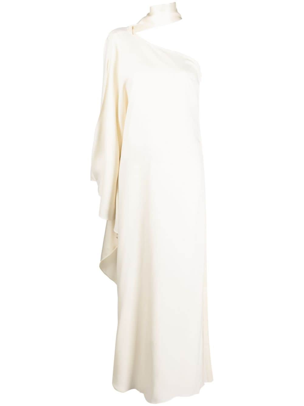 TALLER MARMO 'MAIN' White One-Shoulder Crepe Gown image 0