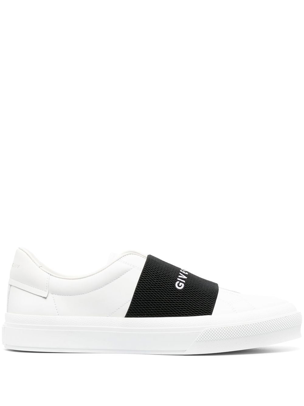 Givenchy Paris Strap Leather Sneakers in White image 0