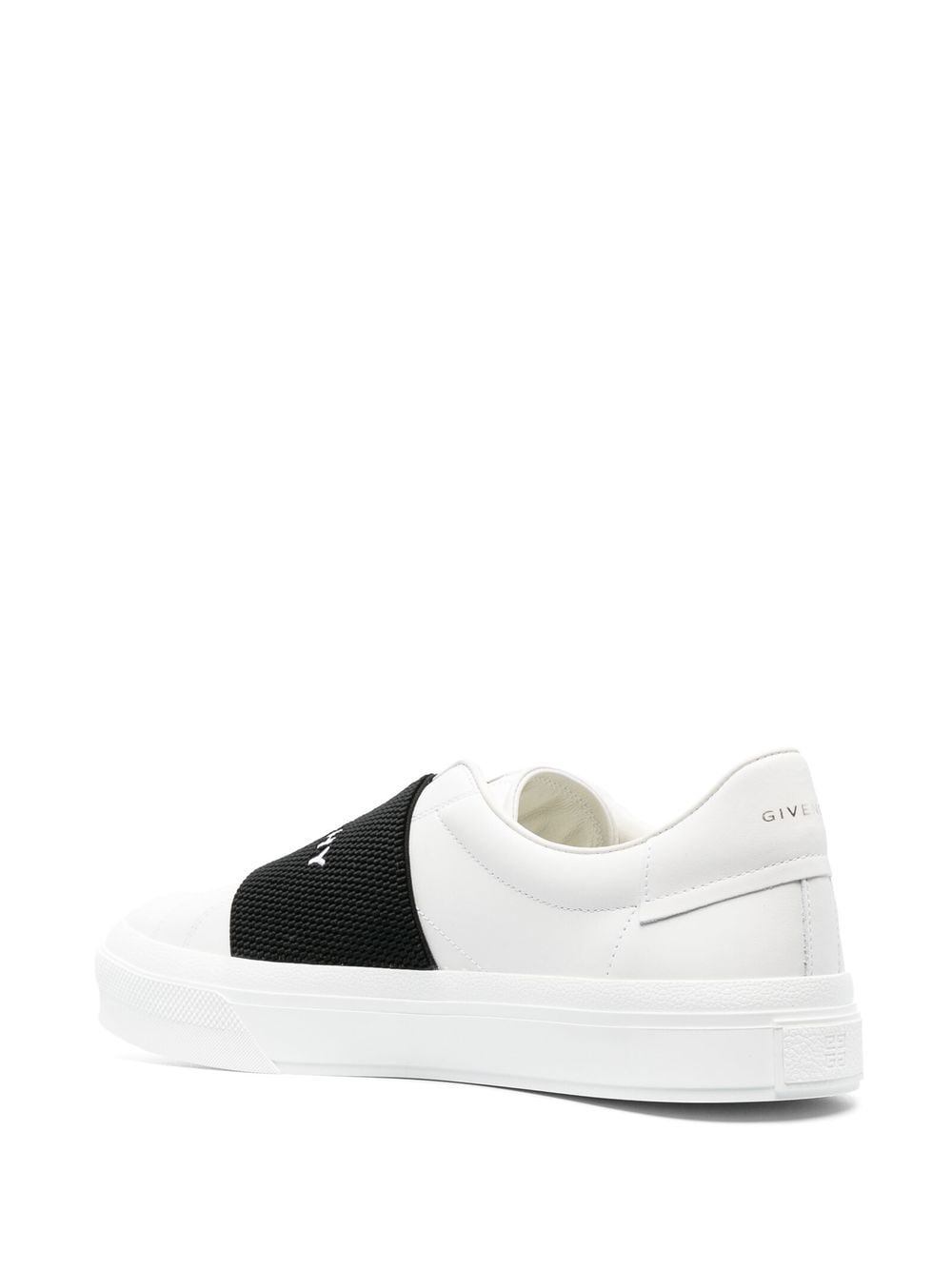 Givenchy Paris Strap Leather Sneakers in White image 3