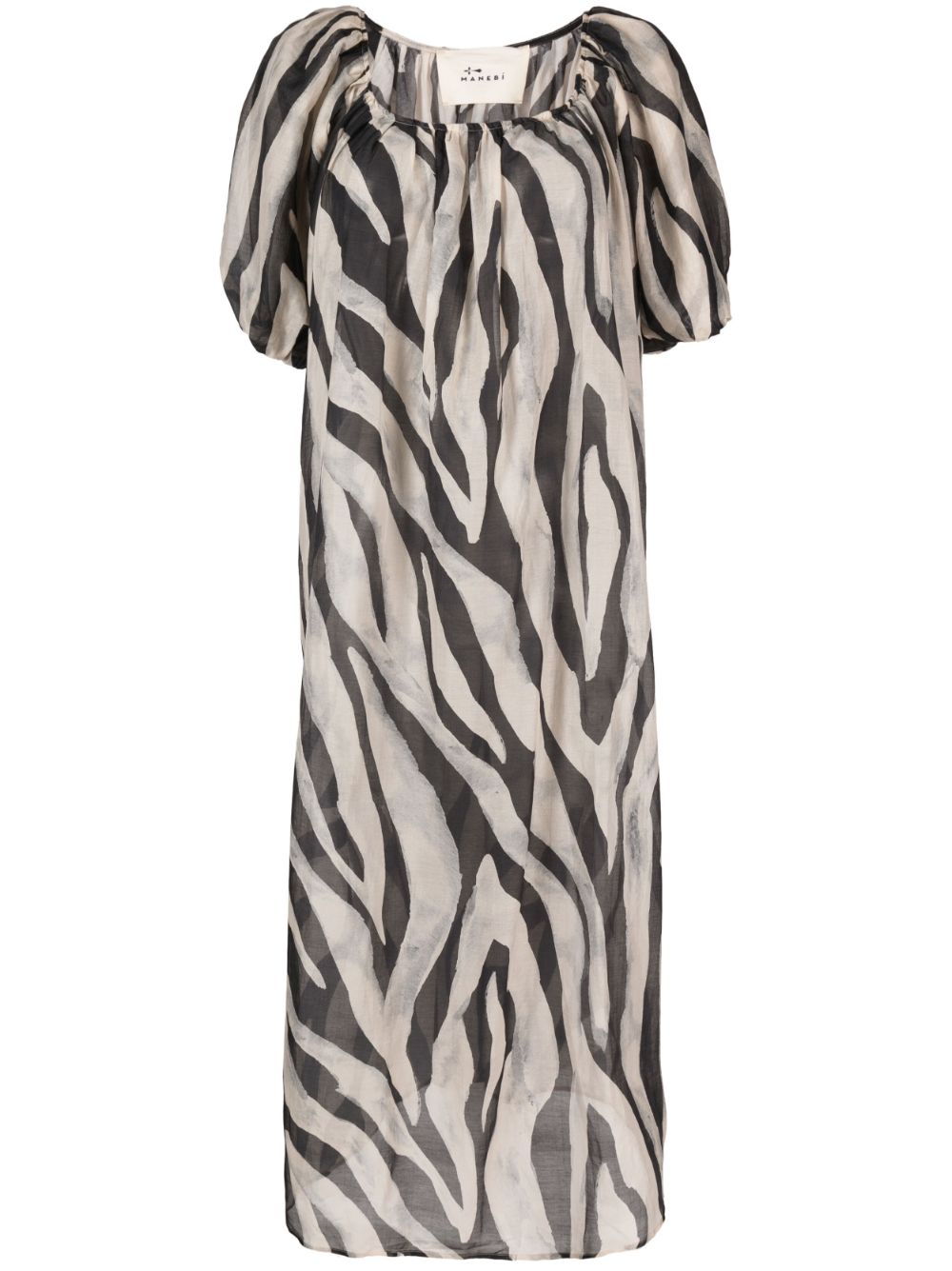 Zebra Print Maxi Dress - Black image 0