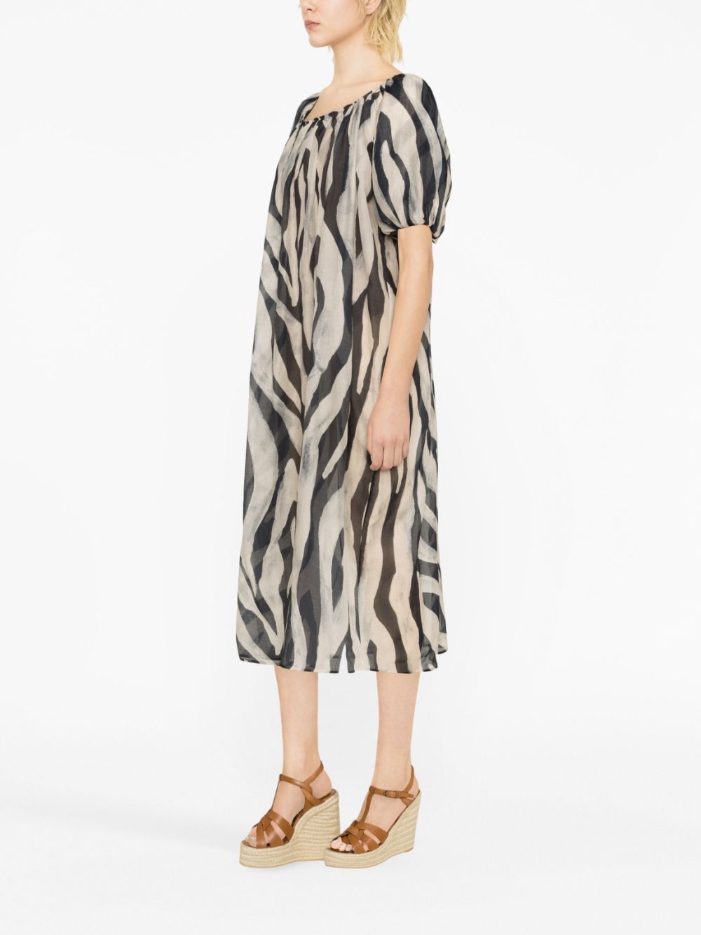 Zebra Print Maxi Dress - Black image 1