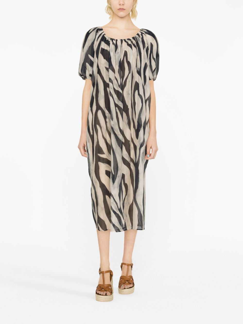 Zebra Print Maxi Dress - Black image 2