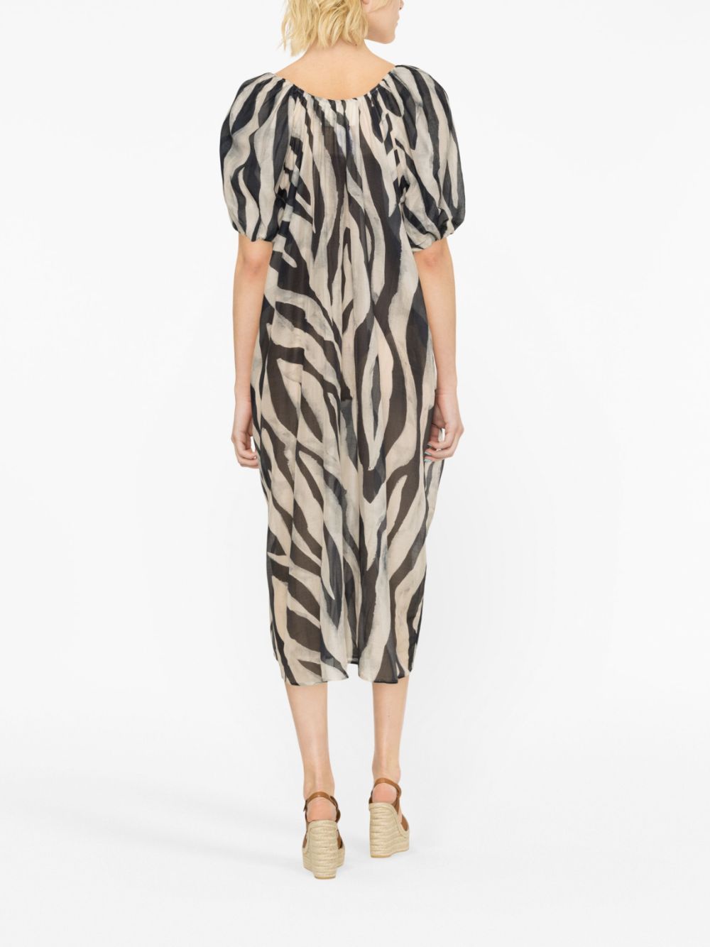 Zebra Print Maxi Dress - Black image 3