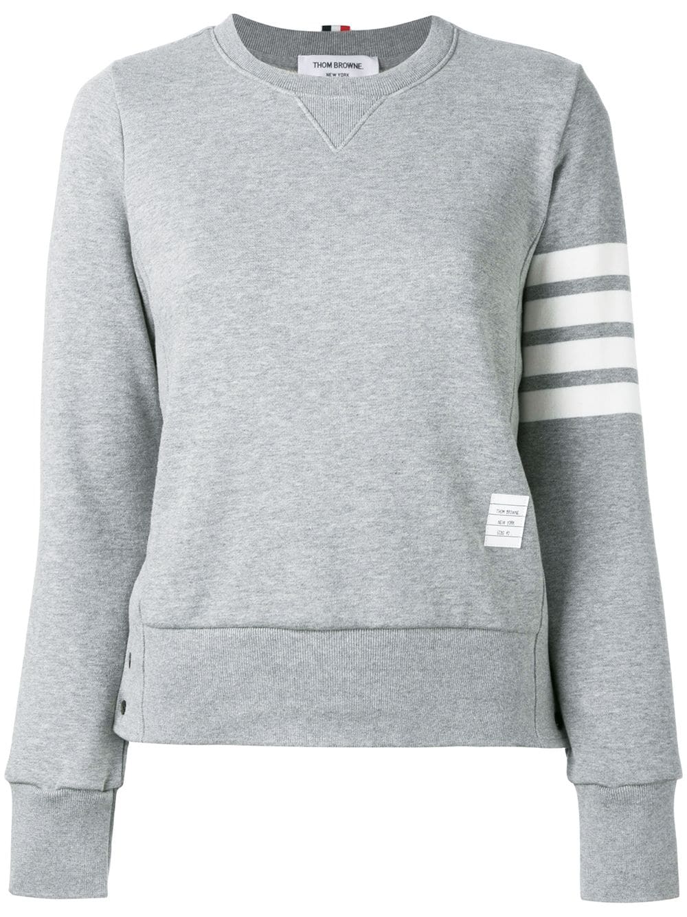 Thom Browne Signature Four-Bar Stripe Cotton Sweatshirt - Grey image 0