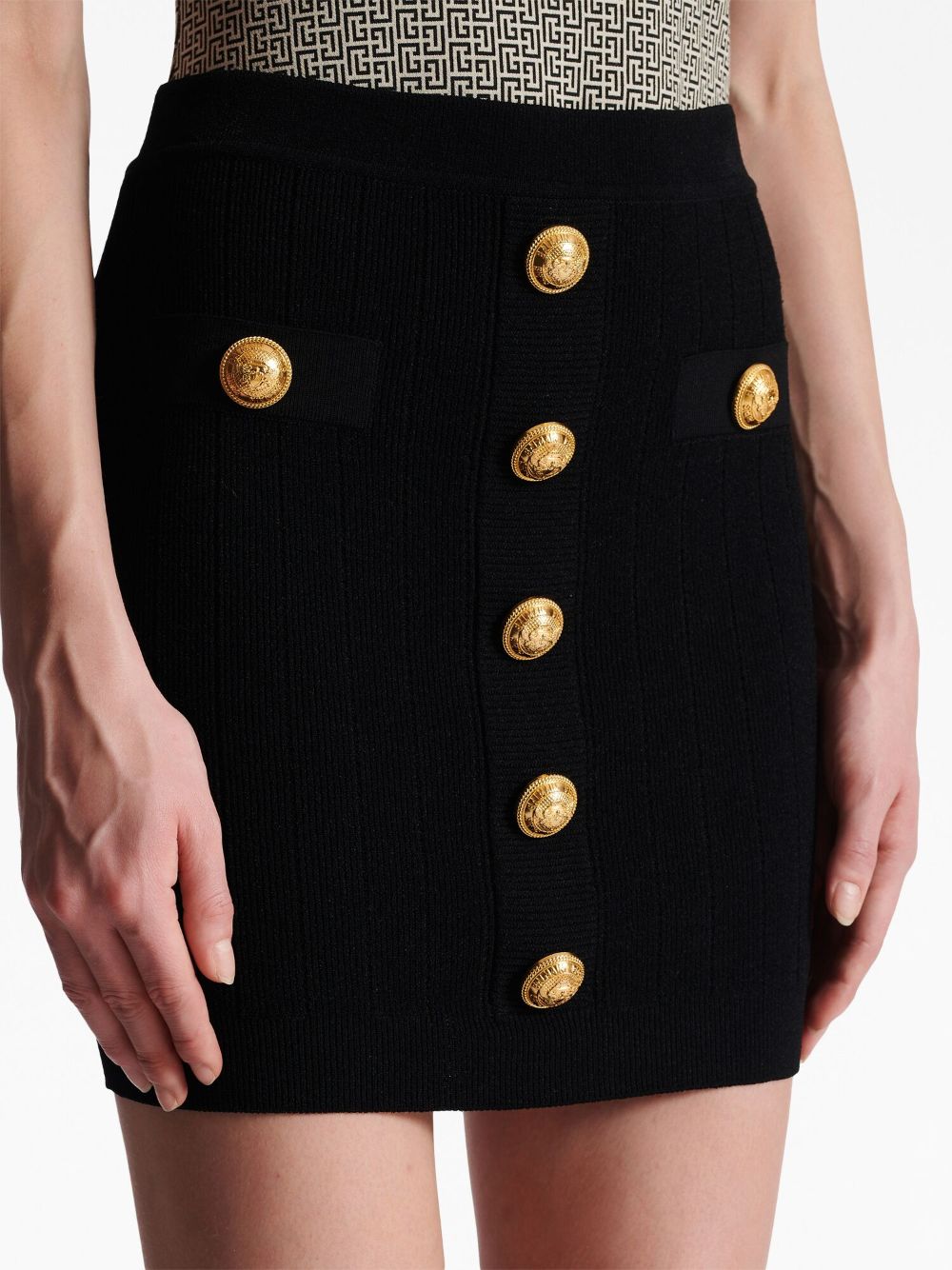 Balmain Black Knitted Mini Skirt image 2